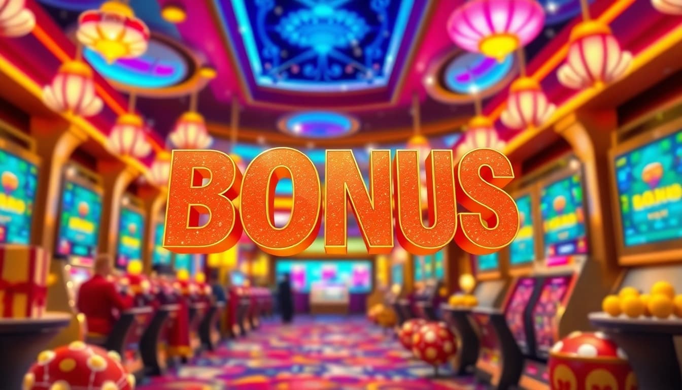 Exciting Casino Bonus promotional graphic showcasing vibrant offers and magnificent prizes.