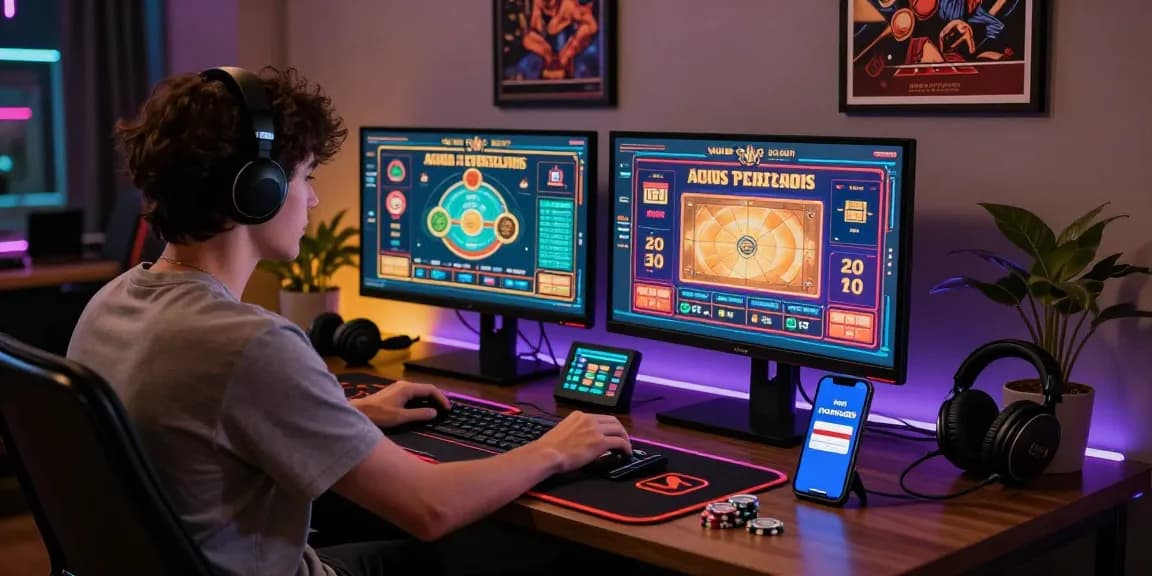 Engaging gaming setup for seamless rokok88 link login experience.