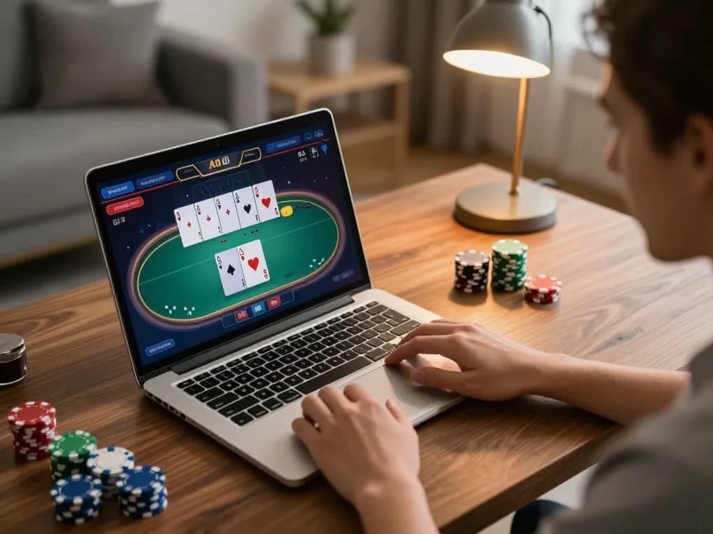 Link vào qq88 enhances your online gameplay experience with strategic poker action in a modern home setting.
