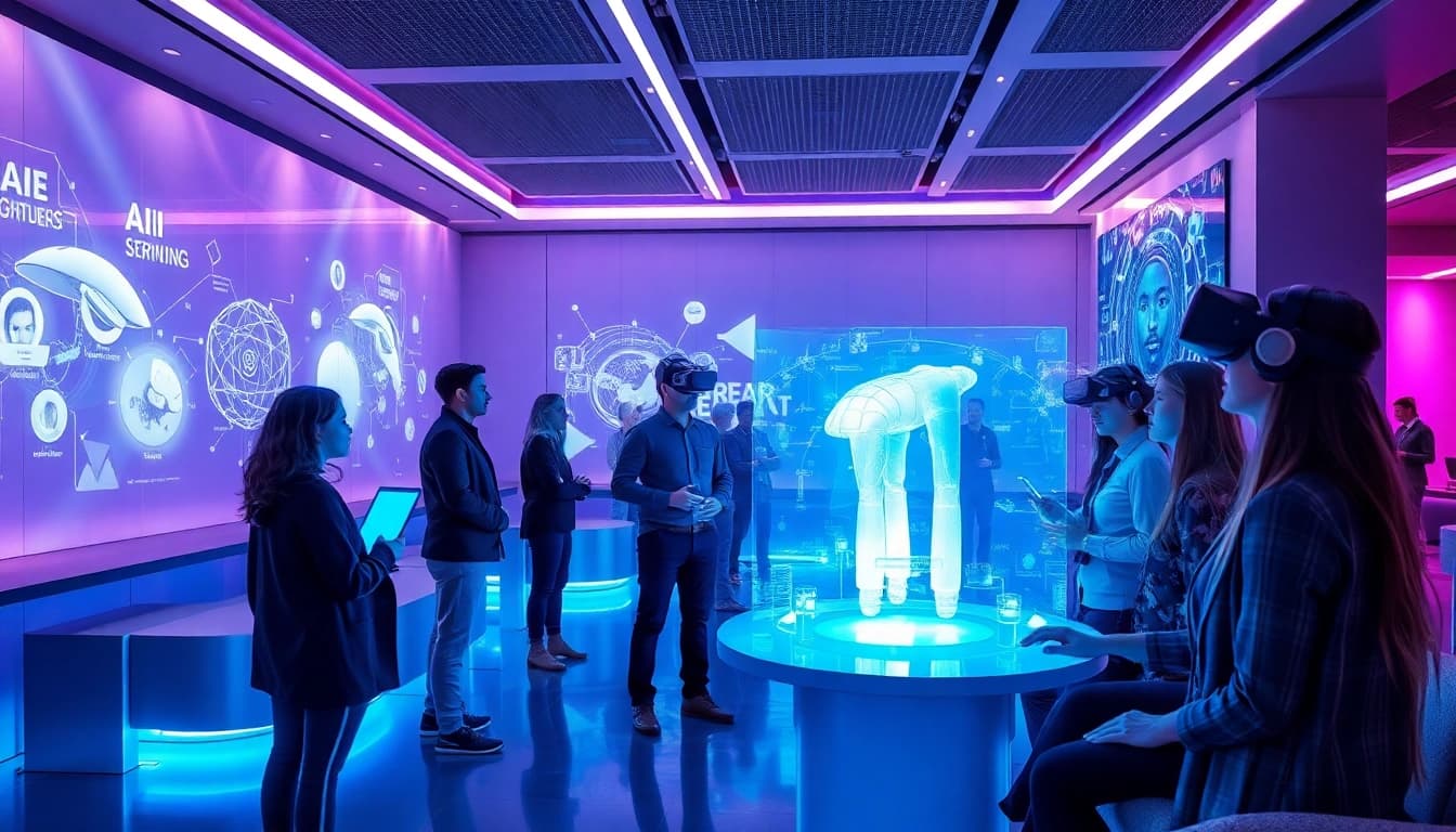 18+ ai virtual reality lounge with intelligent avatars and modern decor