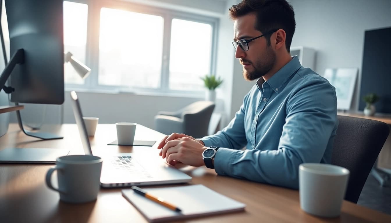 Effiziente Personalvermittlung durch engagierten Recruiter im modernen Büro.
