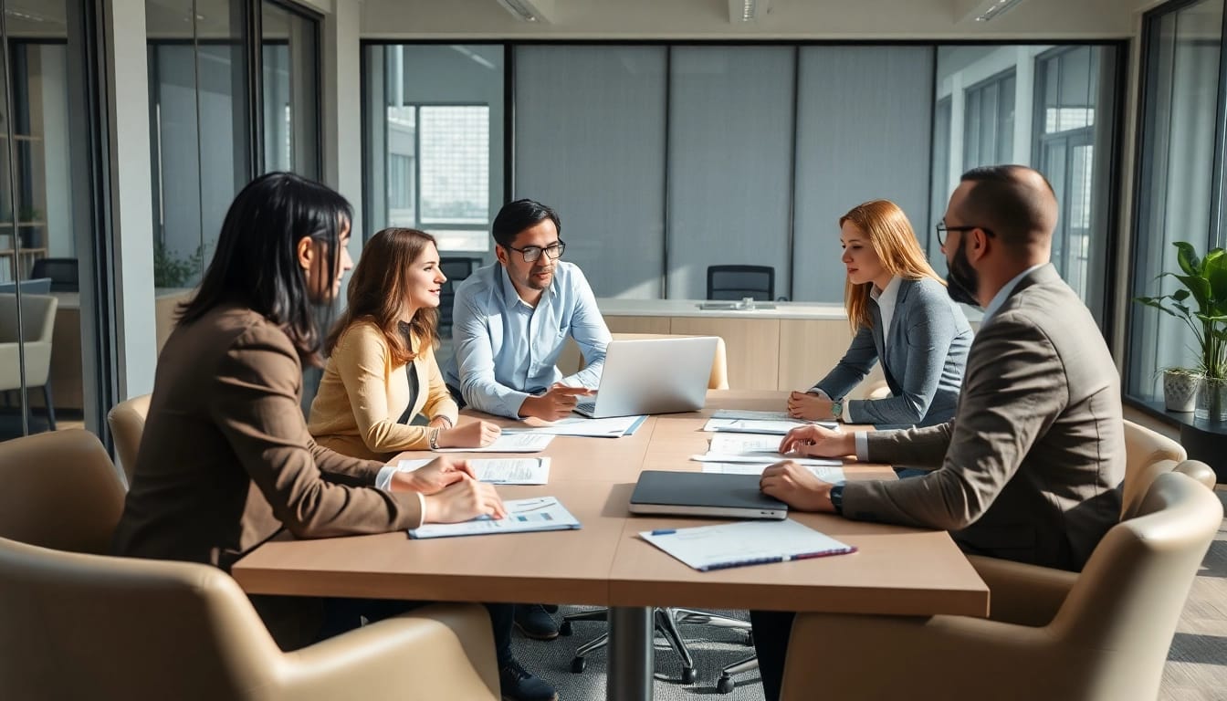Headhunter Ingenieure in einer professionellen Besprechung, die strategische Gespräche führen.