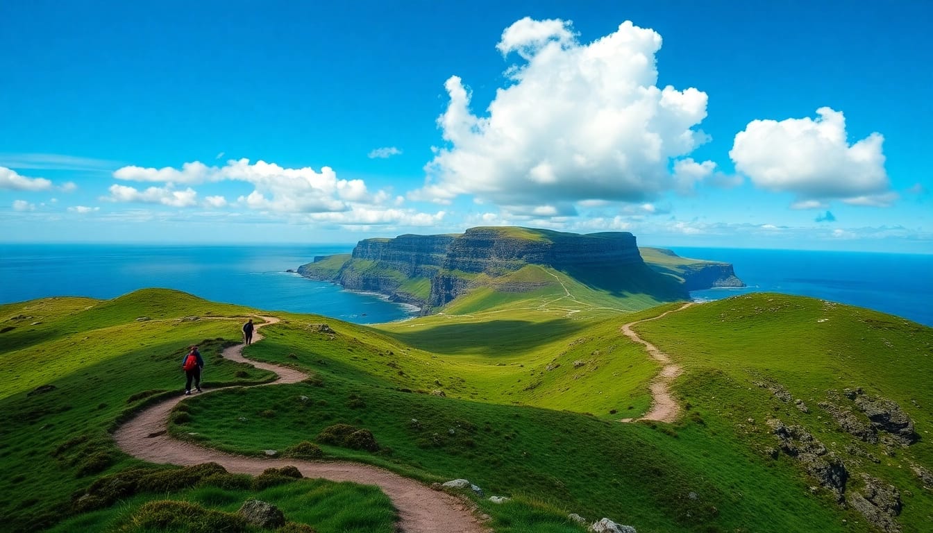 Erleben Sie die Schönheit des Kerry Way Irland mit Wanderern auf dem malerischen Weg.