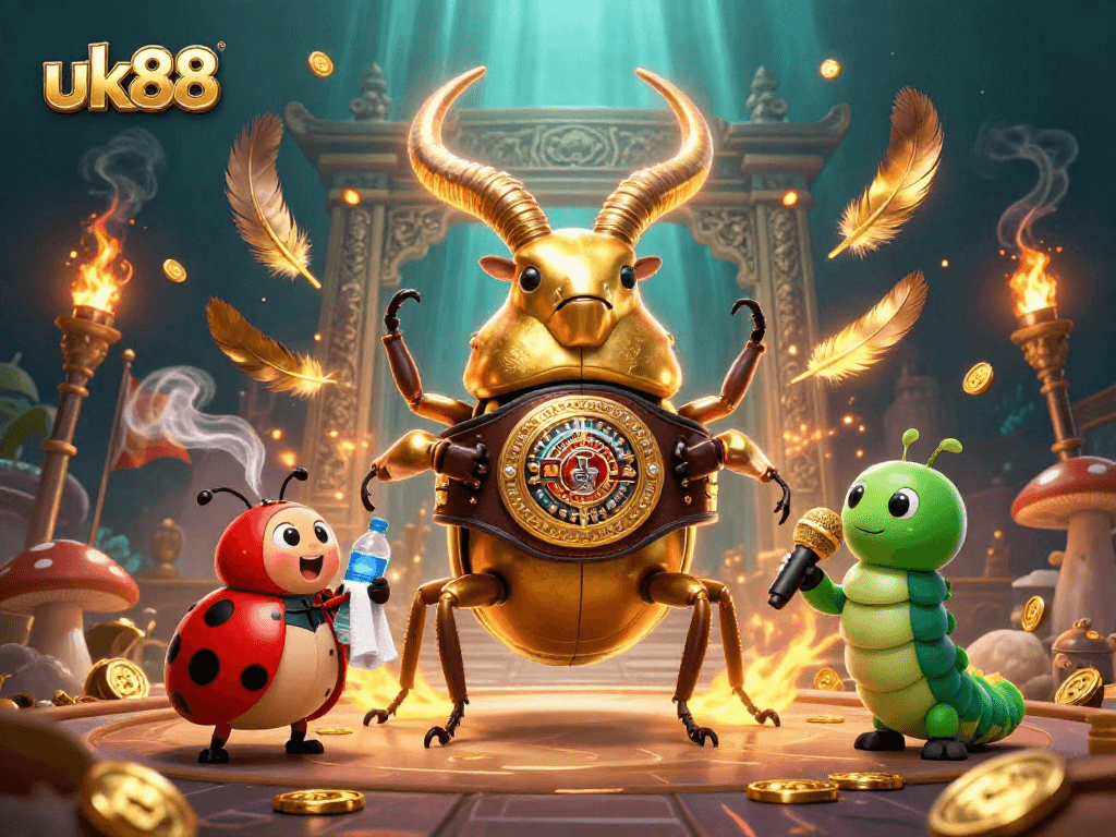 Experience action at uk88 with a golden stag beetle boxing champion in a dynamic casino world.