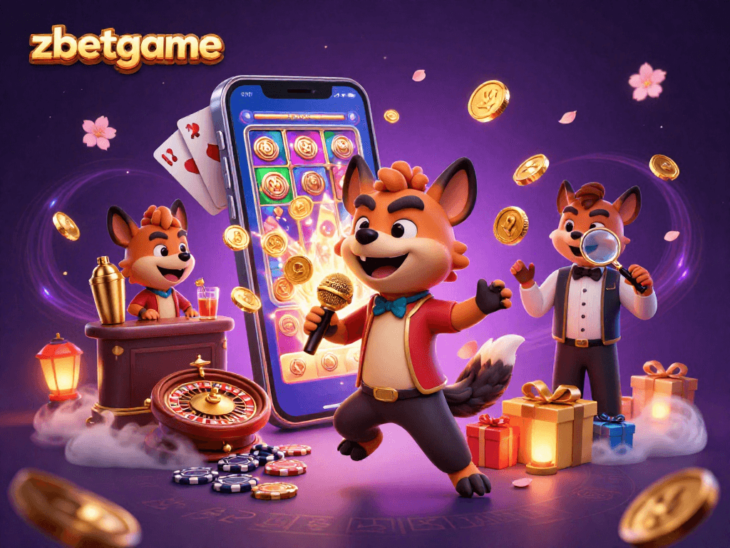 Experience exciting gameplay at zbetgame with lively hyenas in a vibrant casino scene.