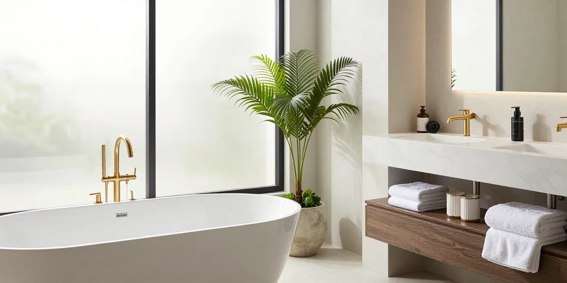 Ervaar luxe en functionaliteit met Brauer kranen in een moderne badkameromgeving.