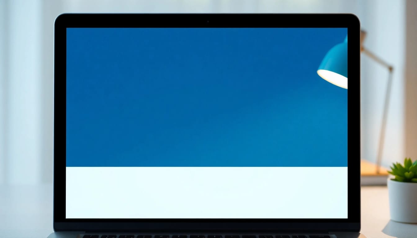 Hilfeportal: Freundlicher Arbeitsplatz auf Laptop, der Unterstützung und Informationen bietet.