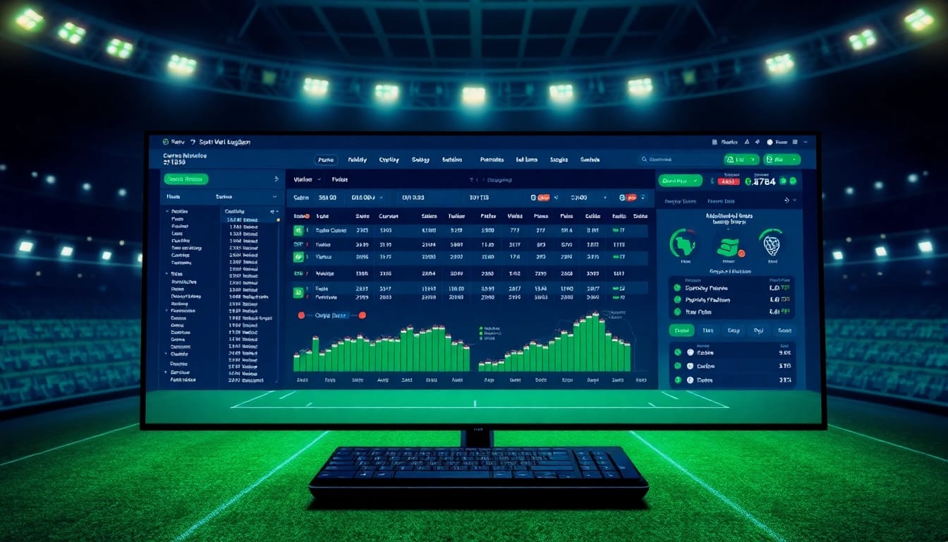 Erlebe den besten Wettanbieter mit modernem Sportwetten-Interface, das in einer dynamischen Atmosphäre erstrahlt.