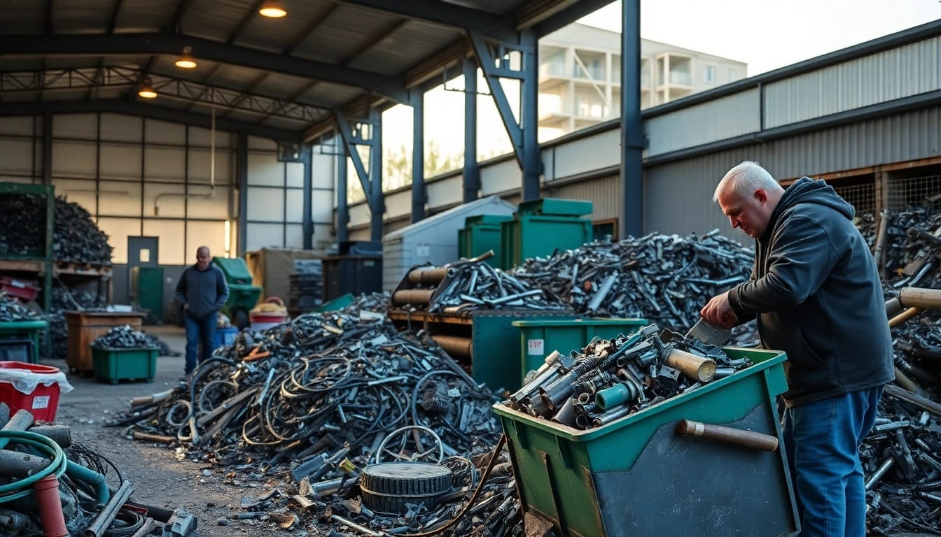 Schrotthändler Bottrop sortieren Altmetall und bereiten es für das Recycling vor.