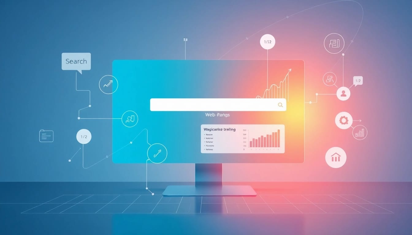 Visualisieren Sie den Web-Rang durch ein modernes Design mit digitalen Erfolgsdiagrammen.