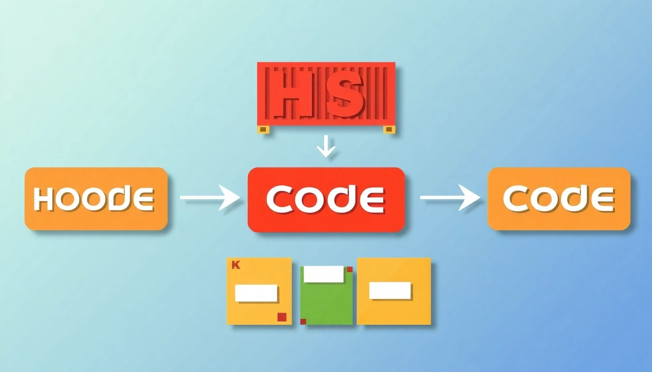 Visual representation of HS Code classification, showcasing organized goods with clear labels.