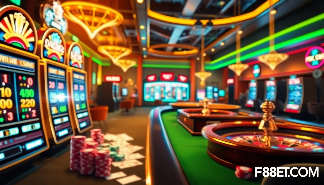 Experience thrilling online gaming at F8BET.COM with vibrant casino interfaces and exciting betting options.