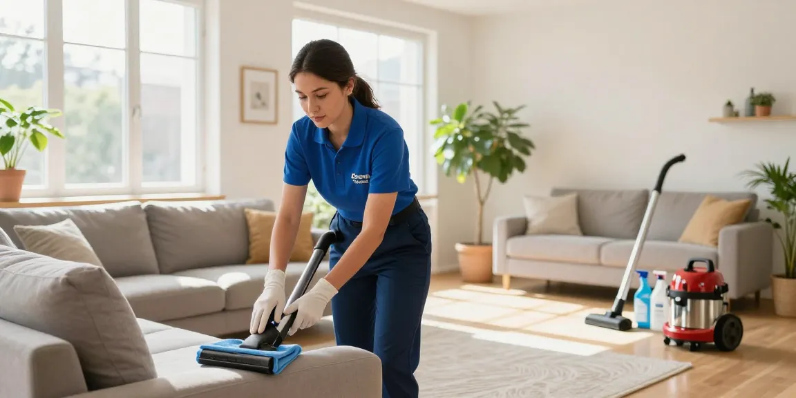 Professional cleaner in a bright home showcasing putzfirma bern services, emphasizing trust and cleanliness.
