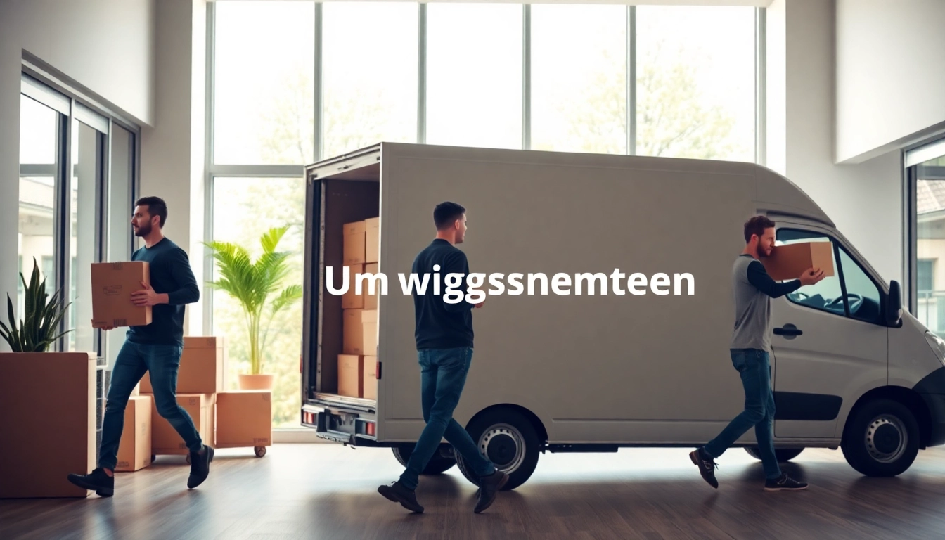 Umzugsunternehmen Saarbrücken mit professionellen Helfern transportiert Möbel in ein modernes Gebäude.