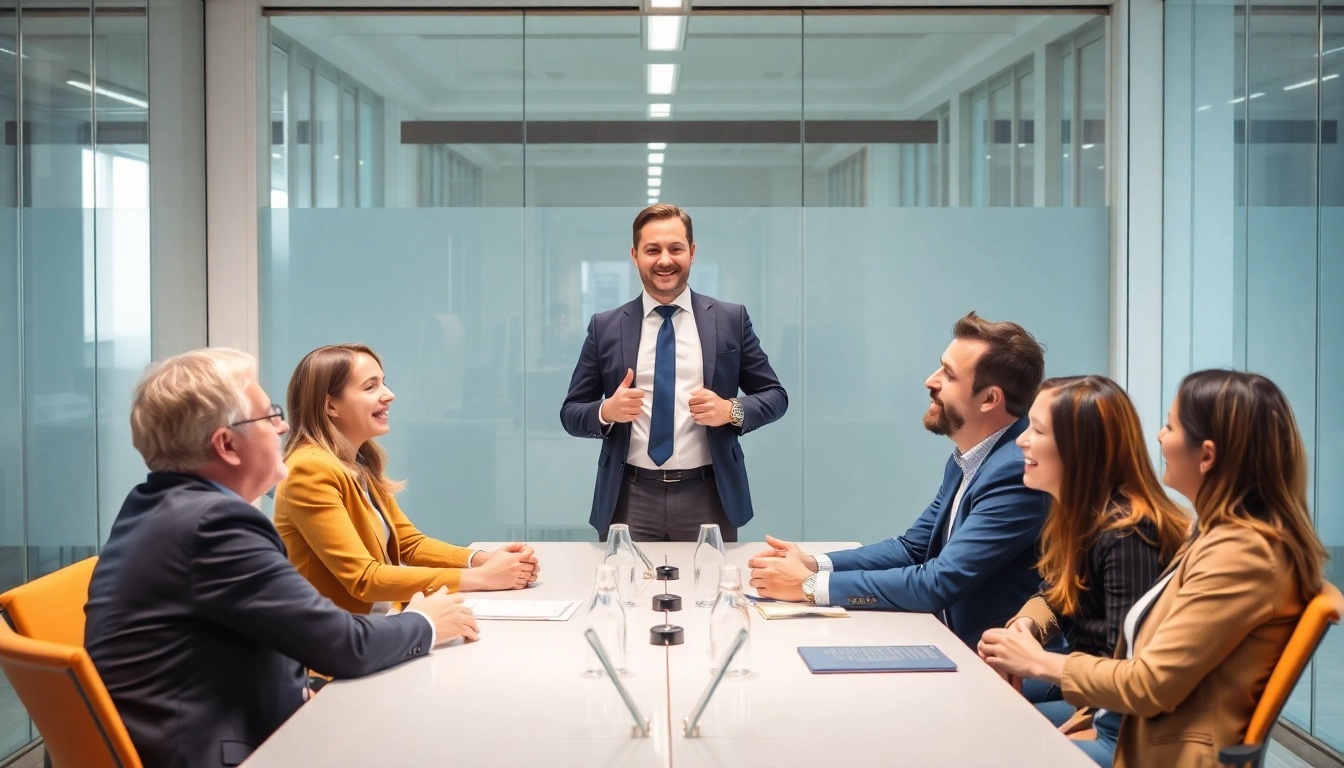Visualisieren Sie Personalvermittlung Vertrieb mit einem Headhunter, der ein Vertriebsteam erfolgreich berät.