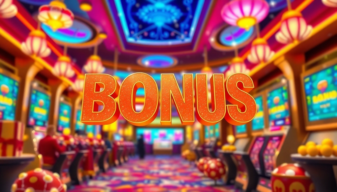 Exciting Casino Bonus promotional graphic showcasing vibrant offers and magnificent prizes.