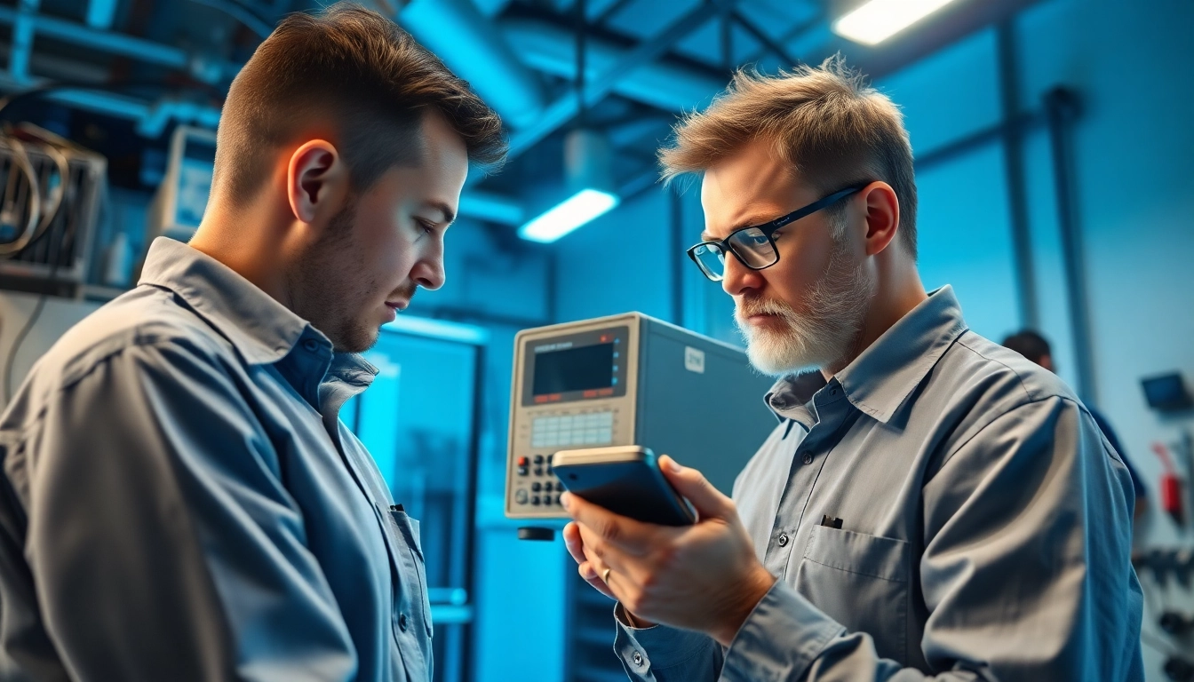 Techniker führt eine DGUV V3 Prüfung an elektrischen Geräten durch, um deren Sicherheit zu gewährleisten.