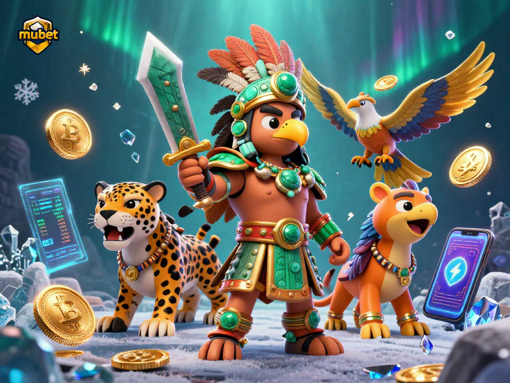 Players winning big at mubet with 3D warriors and crypto coins in a vibrant online casino atmosphere.
