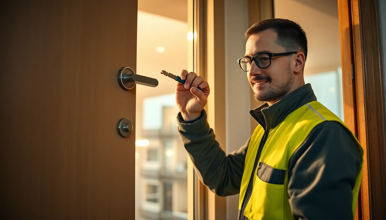 Schlüsseldienst Berlin günstig: Professioneller Techniker öffnet Tür mit hochwertigem Werkzeug.