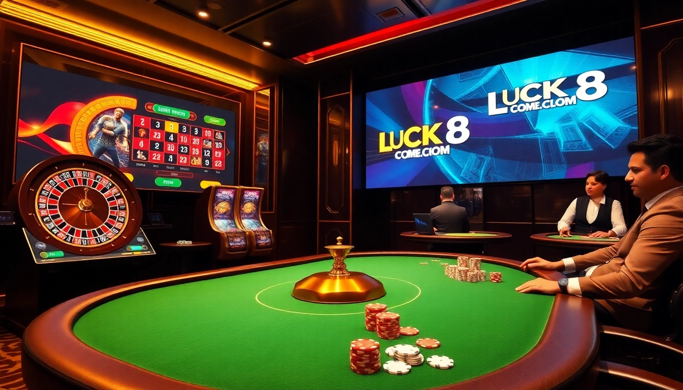 Experience the thrill of winning at LUCK8.COM with exciting casino gaming visuals.