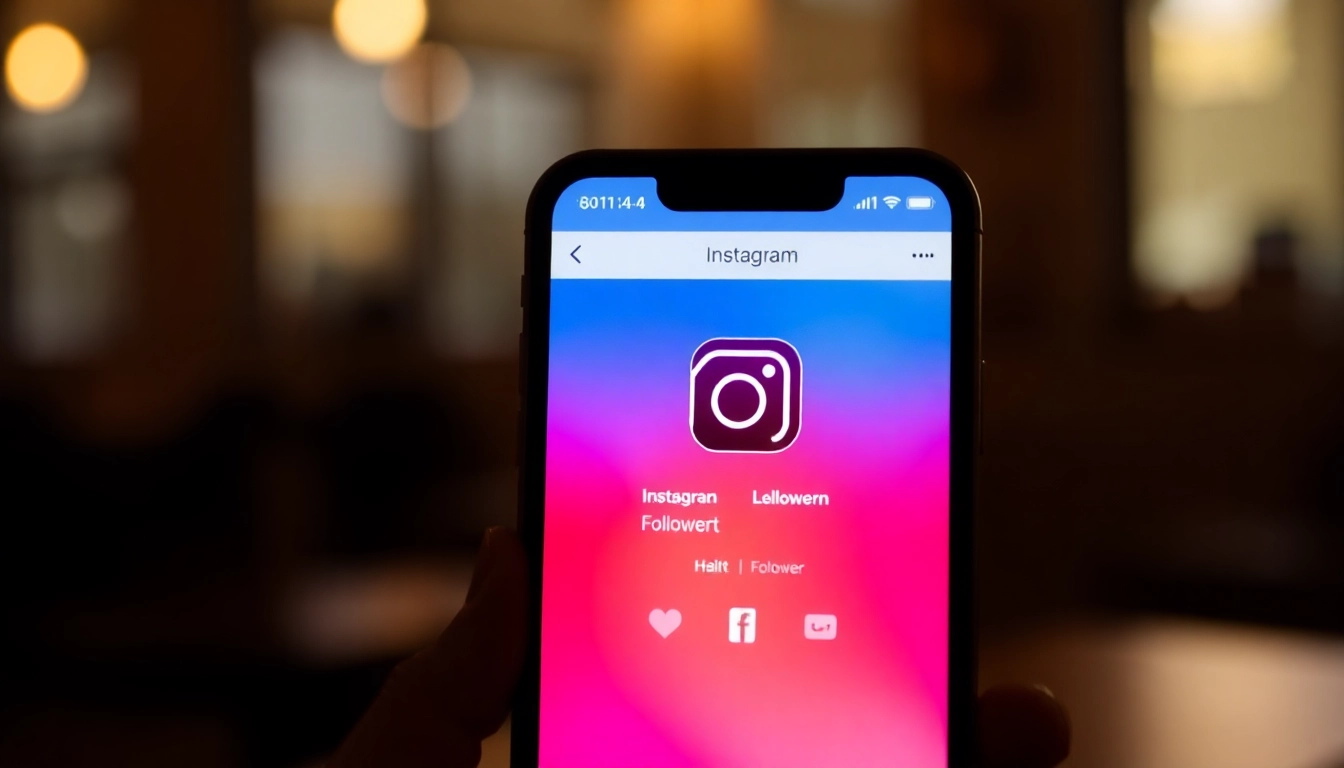 Instagram Follower kaufen: Zeige dynamische Steigerung von Followern auf einer Smartphone-Oberfläche.