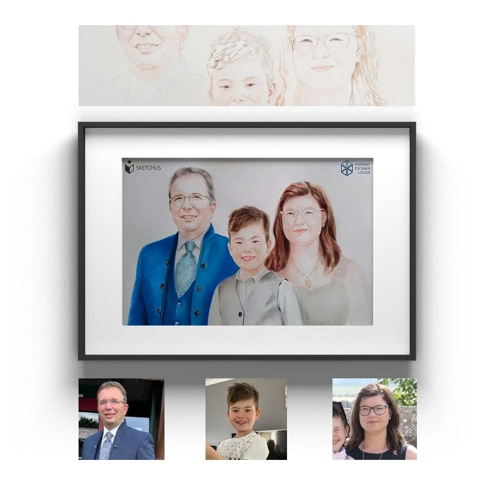 Foto zeichnen lassen für deine Familie bei Families Portrait