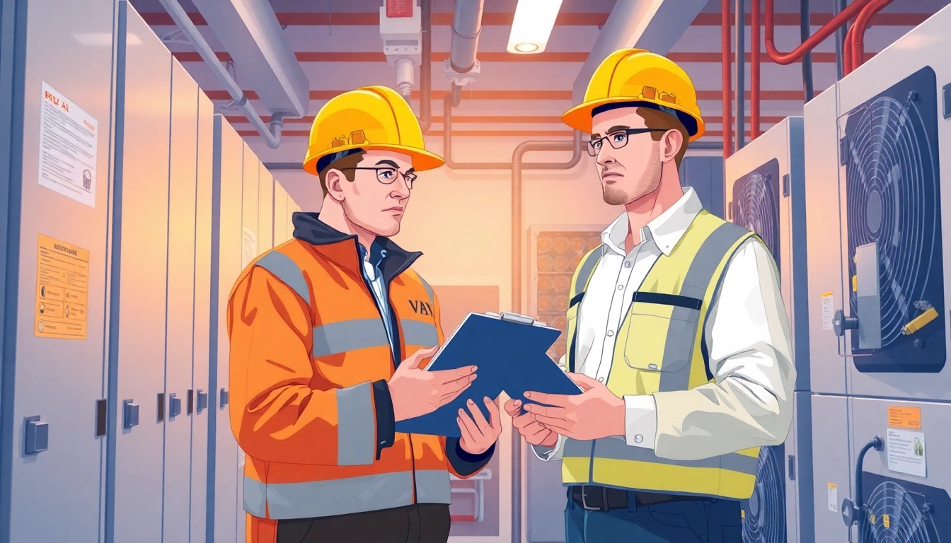 Inspecting electrical equipment during BGV A3 tests to ensure compliance with safety standards.