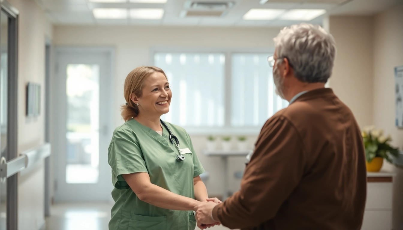Pflegefachkraft stelle hameln - engagierte Pflegekraft hilft einem Patienten in einem modernen Krankenhaus.