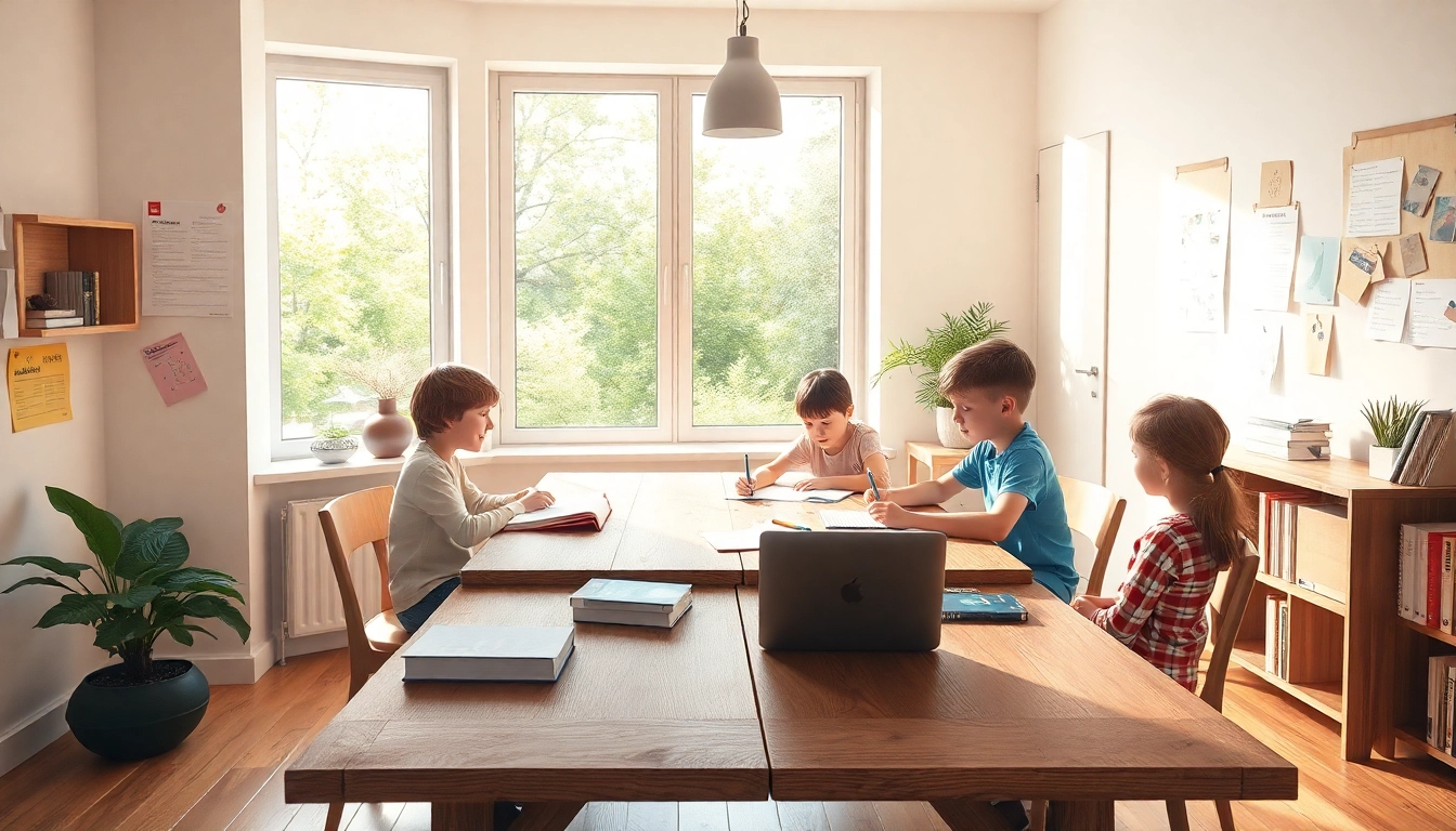 Kinder entdecken beim Heimunterricht wärmende Kreativität in einem inspirierenden Lernambiente.