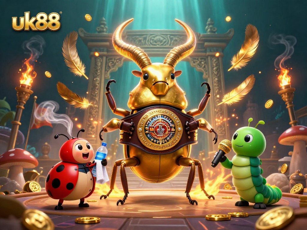 Experience action at uk88 with a golden stag beetle boxing champion in a dynamic casino world.