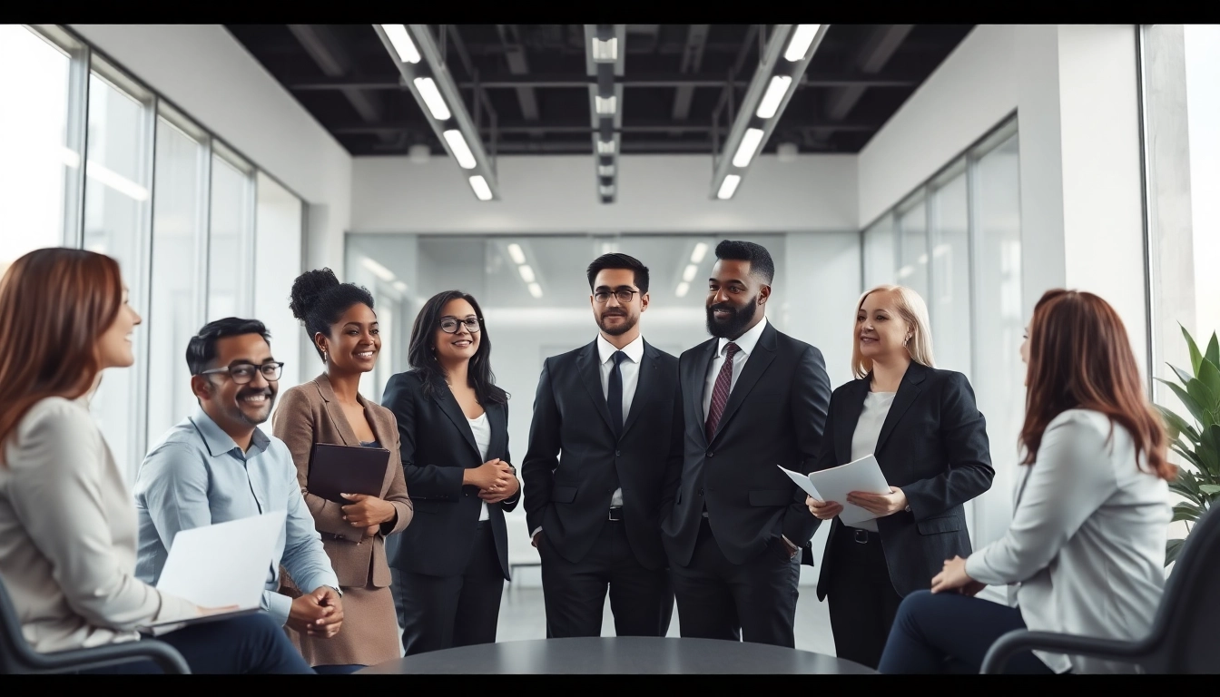 Unternehmensberatung strategies discussed by professionals in a modern office setting.
