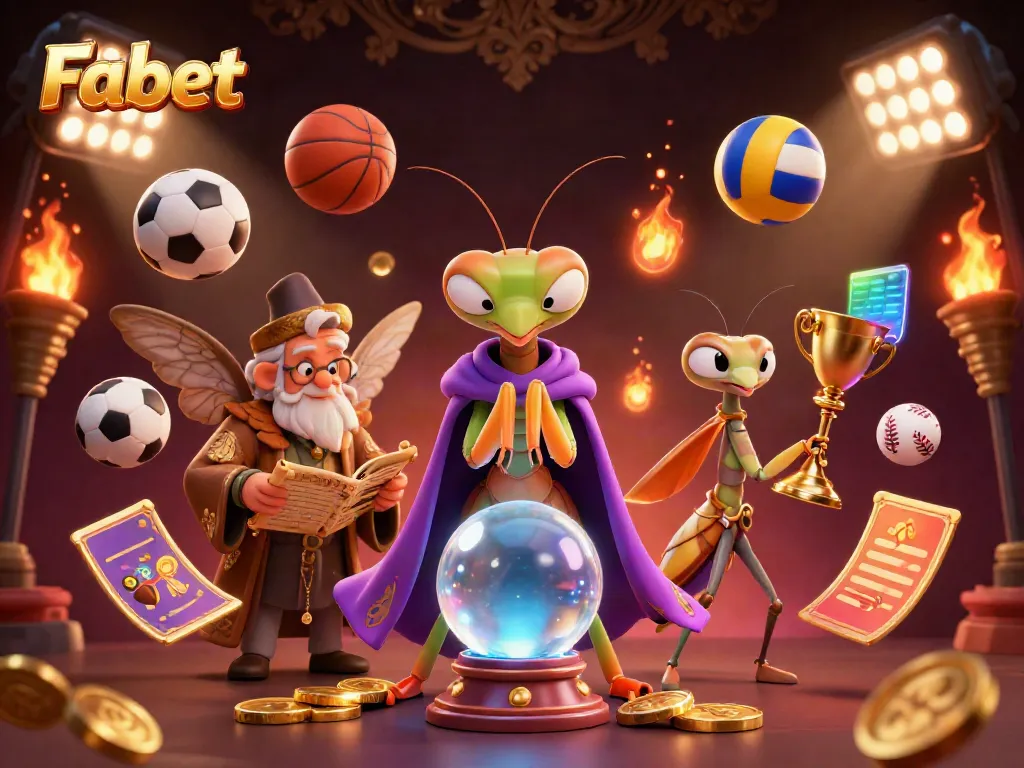 Fabet brings dynamic sports betting energy with a lively illustration featuring a fortune teller and librarian.