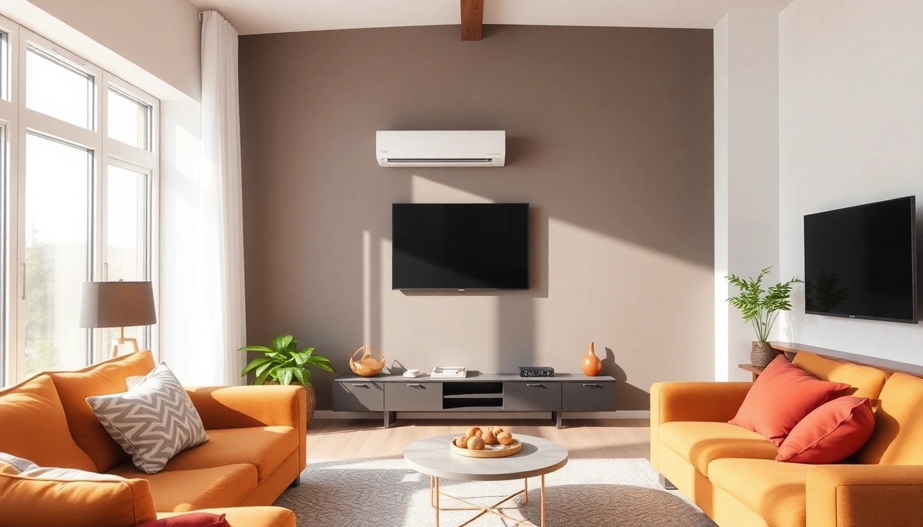 Klimaanlagen providing optimal cooling in a stylish and modern living room environment.