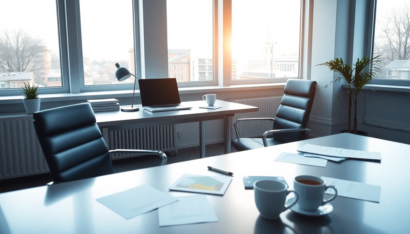 Headhunter Dresden arbeitet an einem modernen Schreibtisch mit Recruitment-Dokumenten und einem Laptop.