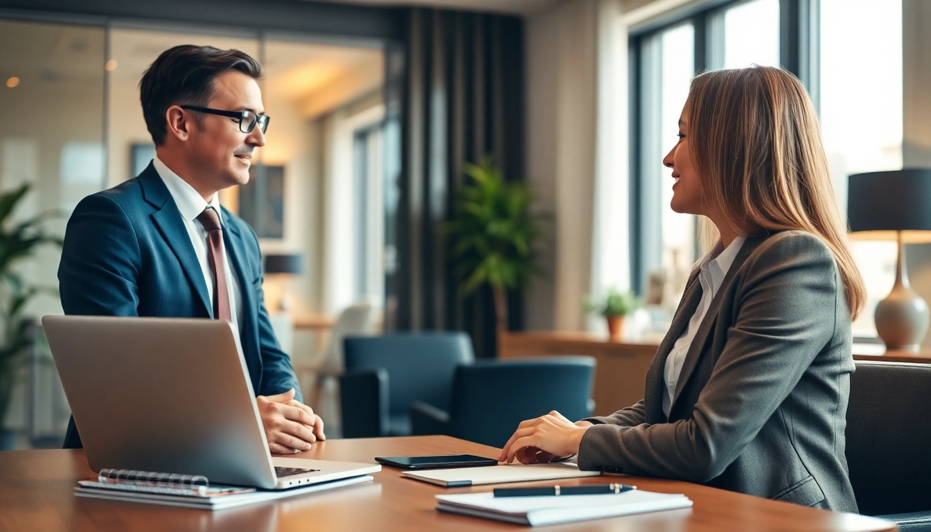 Headhunter Chemnitz berät einen Klienten in einem modernen Büro.