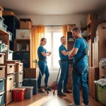 Effiziente Räumung Wien – professionelles Team bei Hausräumung mit sichtbarem Fortschritt.