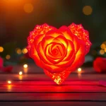 Rosenquarz Bedeutung: Herzförmiger Rosenquarz strahlt Liebe und Harmonie aus.