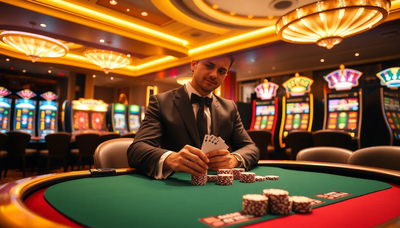 Experience high-stakes poker at GG88 with vibrant casino ambiance and dazzling game elements.