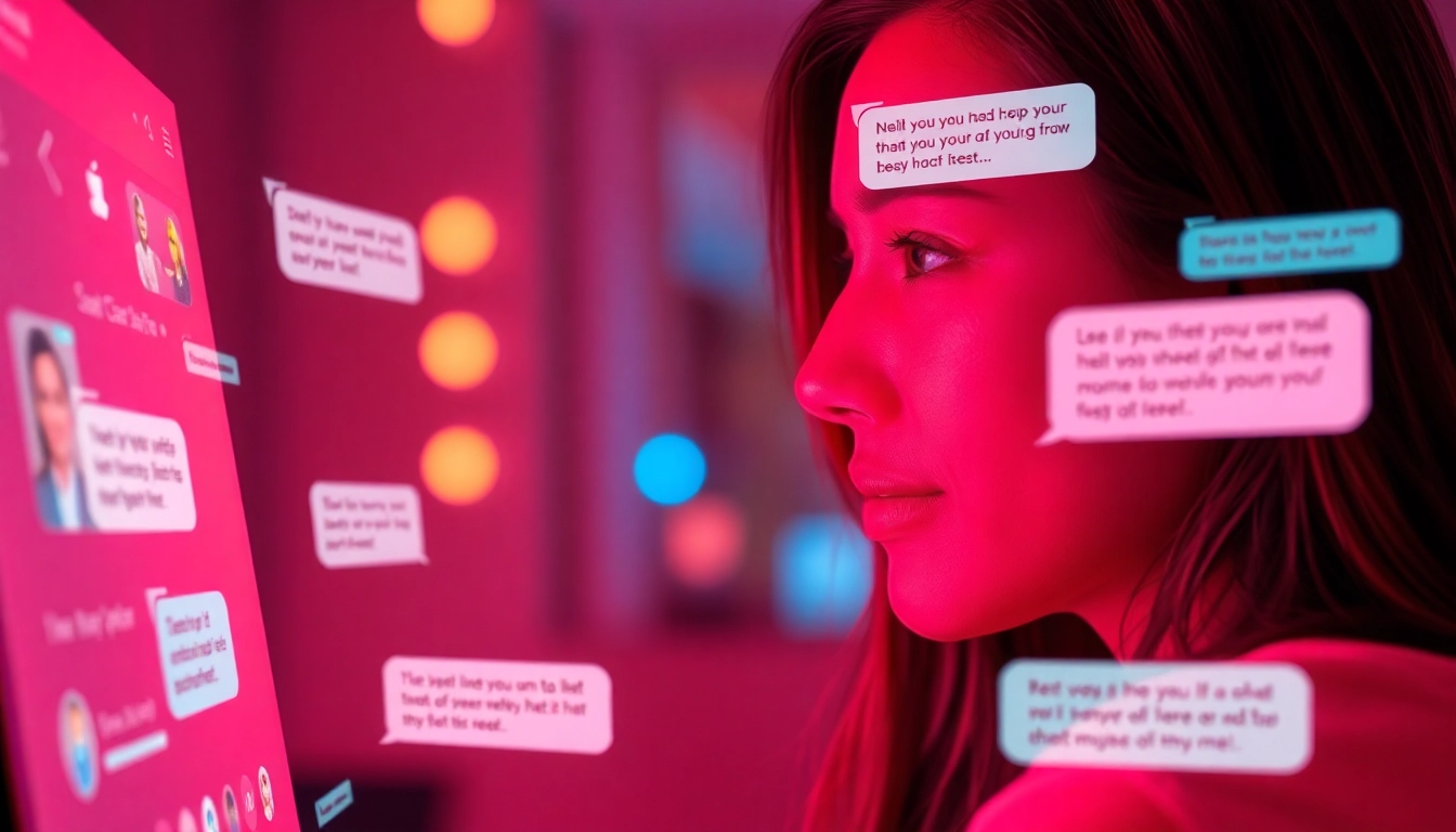 Engaging ai chat porn scene featuring flirty conversations with AI characters.