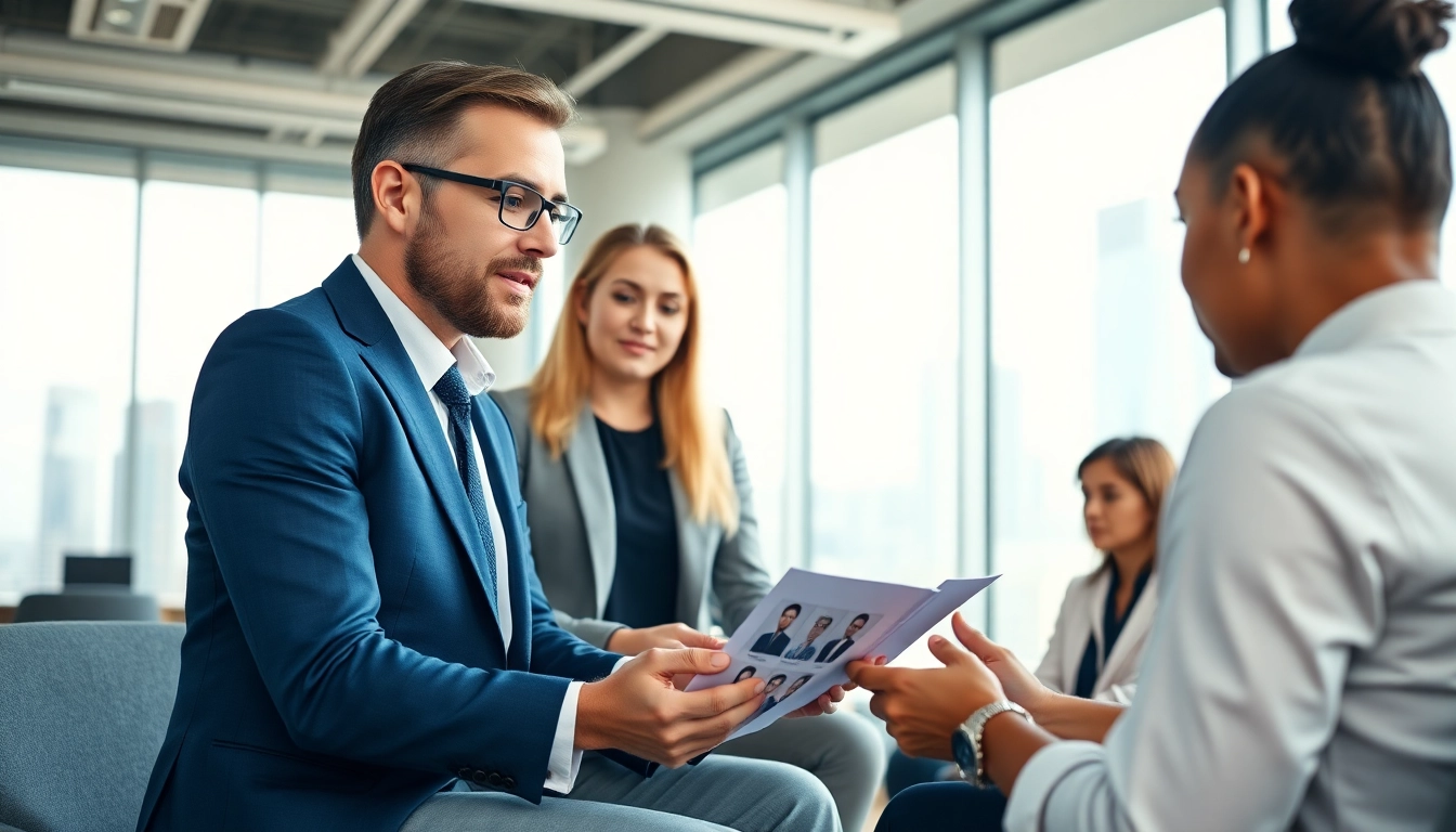 Headhunter Schweiz interviewt Kandidaten in einem modernen Büro mit professionellem Ambiente.
