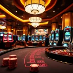 Experience BL555 action at a vibrant casino with poker chips, roulette, and luxury slot machines.