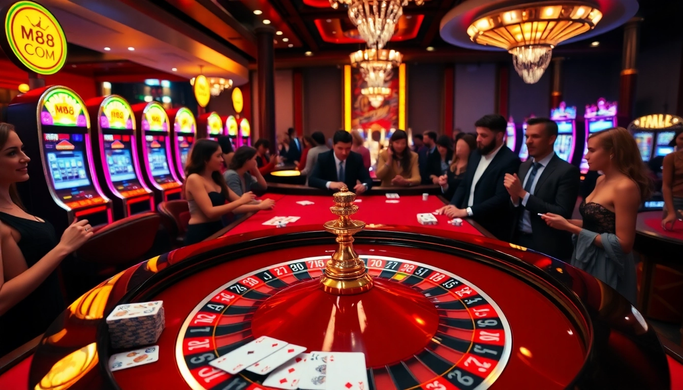 Experience the thrill of gambling at MM88 COM with an exciting roulette table scene.
